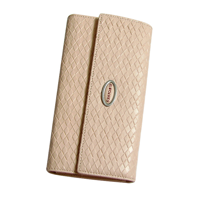 清仓价正品DW女士长款钱包三折全新欧美时尚搭扣牛皮压花竖款真皮夹 DW67414-11-第0张图