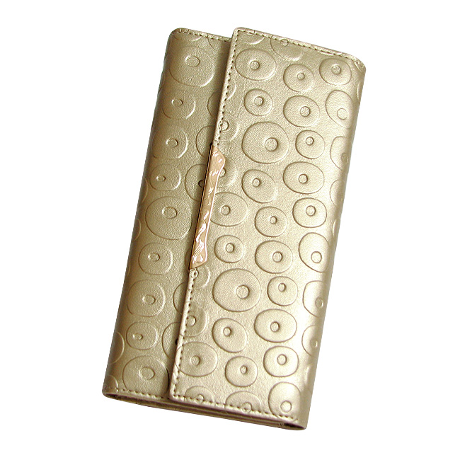 清仓价2013经典女士钱包 长款三折女士金色搭扣钱包韩版钱夹清仓特价 DW67416-11A-第0张图