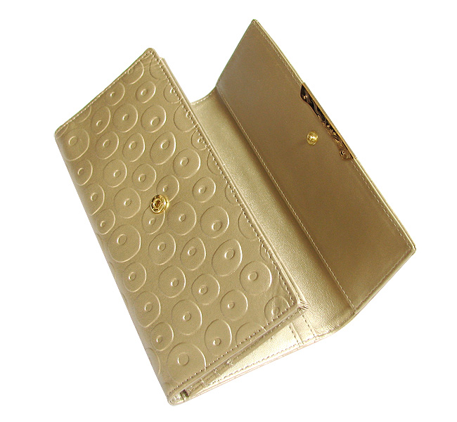 清仓价2013经典女士钱包 长款三折女士金色搭扣钱包韩版钱夹清仓特价 DW67416-11A-第6张图