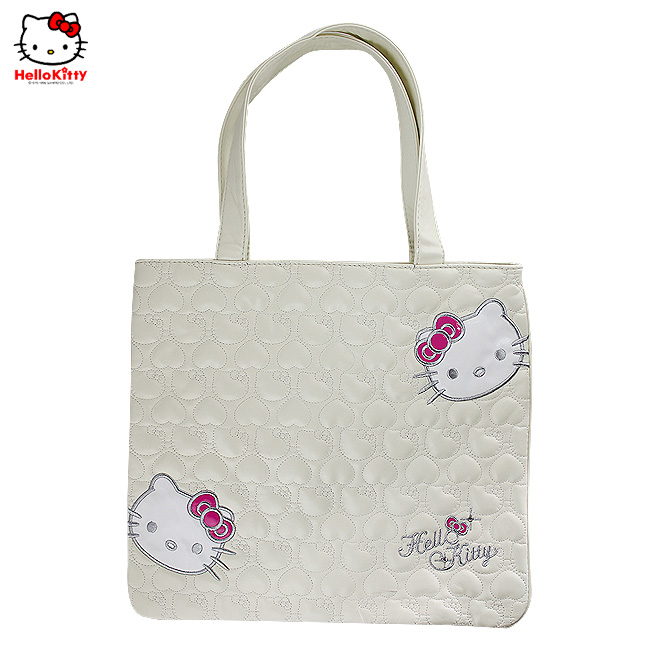 HelloKitty绣桃心米白色女士手提包-肩包 HK-2010-XB-第0张图