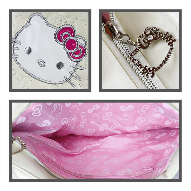 HelloKitty绣桃心米白色女士手提包-肩包 HK-2010-XB-第2张图