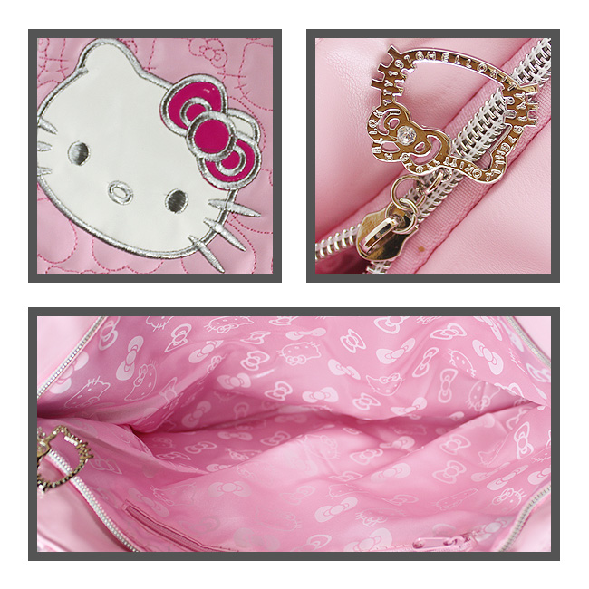 HelloKitty绣桃心粉色女士手提包-肩包 HK-2010-XF-第2张图
