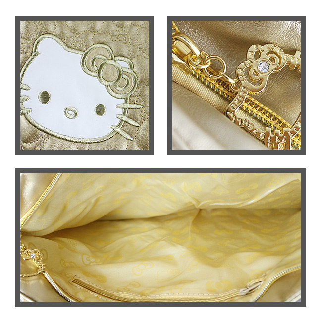 HelloKitty绣桃心金色女士手提包-肩包 HK-2010-XJ-第2张图