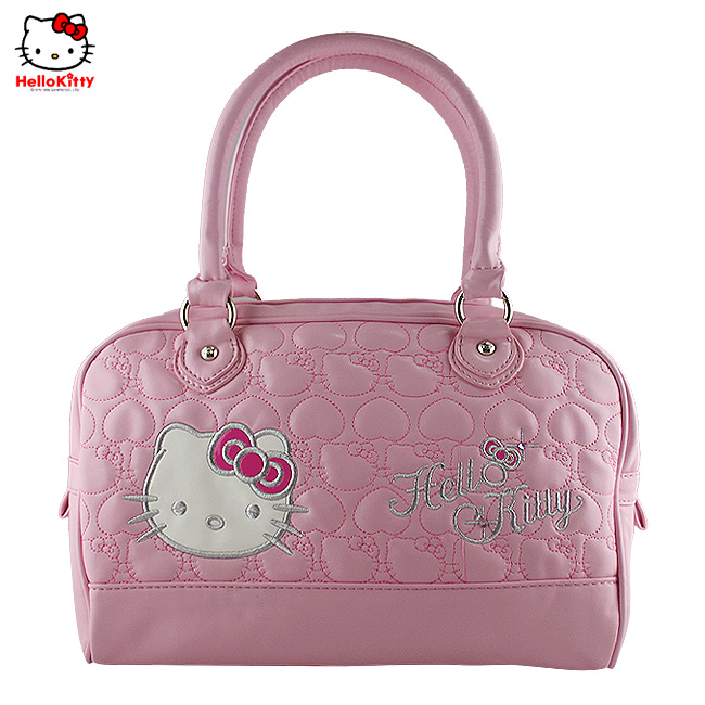 HelloKitty绣桃心粉色女士手提包 HK-2020-XF-第0张图