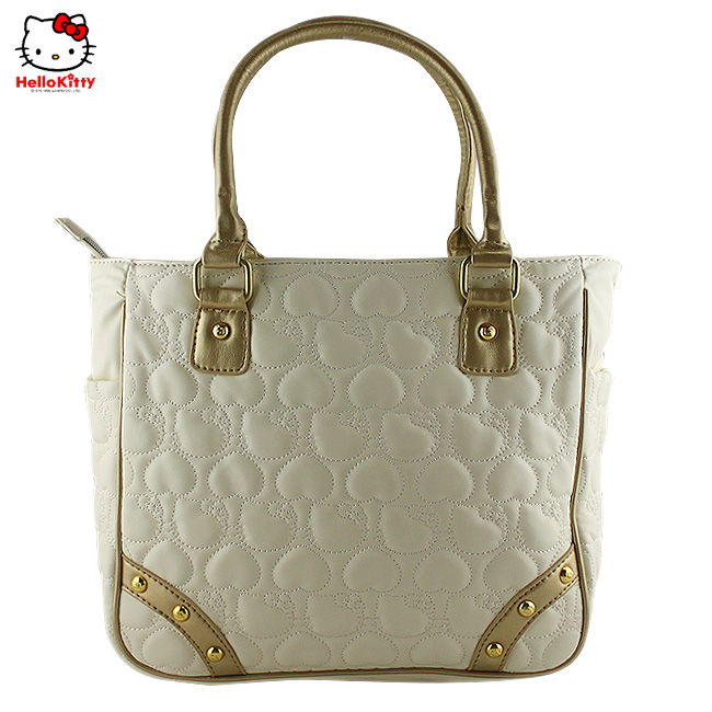 HelloKitty绣桃心米白色女士手提包 HK-212-XB-第1张图