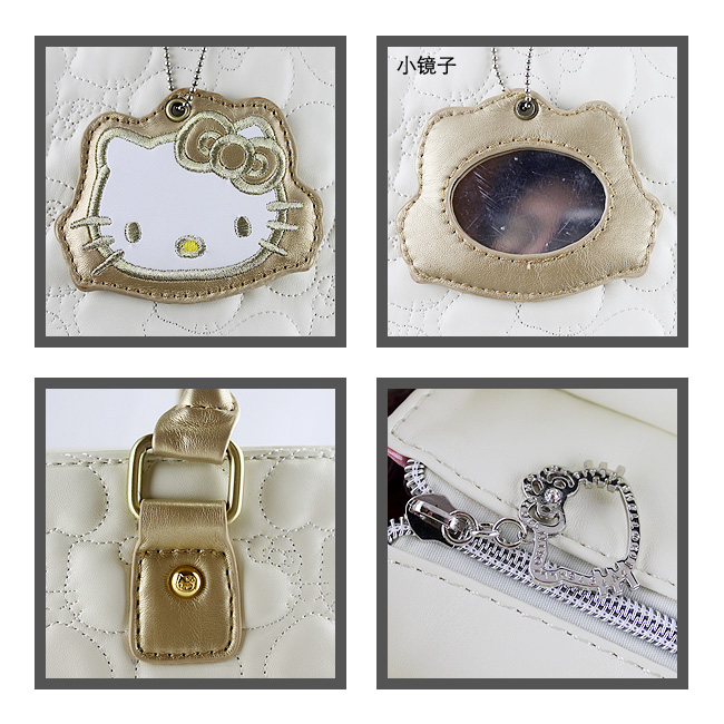 HelloKitty绣桃心米白色女士手提包 HK-212-XB-第4张图