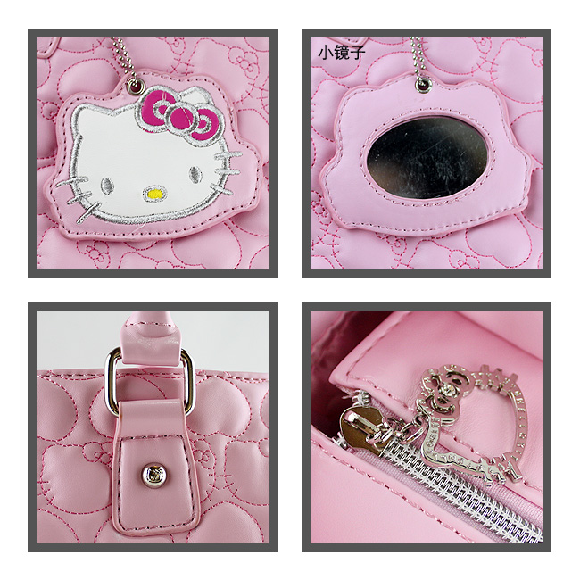 HelloKitty绣桃心粉色女士手提包 HK-212-XF-第4张图