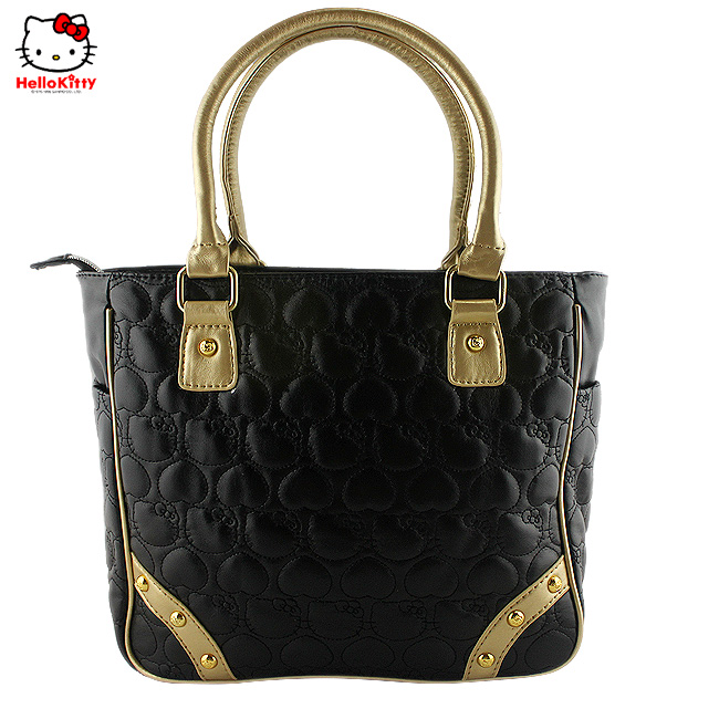HelloKitty绣桃心黑色女士手提包 HK-212-XH-第1张图