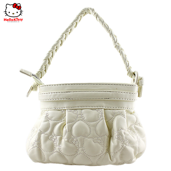 HelloKitty绣桃心白色女士手提包 HK-9020-XB-第1张图