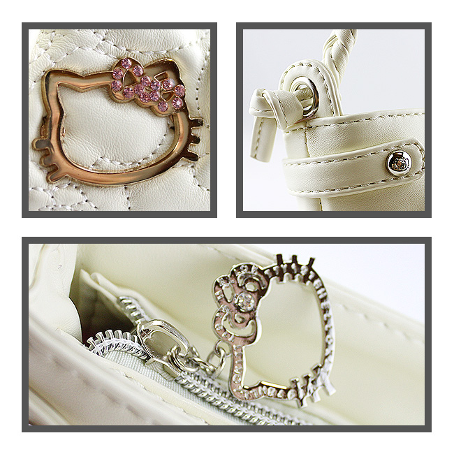 HelloKitty绣桃心白色女士手提包 HK-9020-XB-第4张图