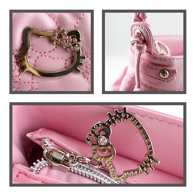 HelloKitty绣桃心粉色女士手提包 HK-9020-XF-第4张图