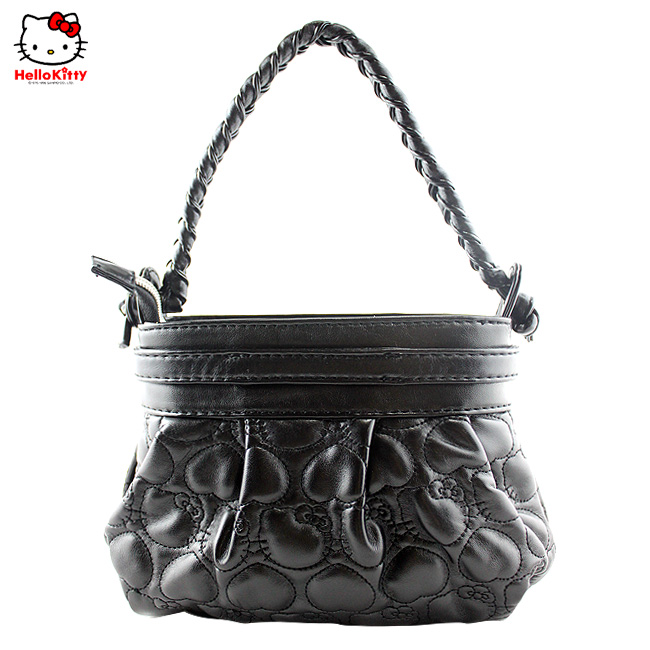 HelloKitty绣桃心黑色女士手提包 HK-9020-XH-第1张图