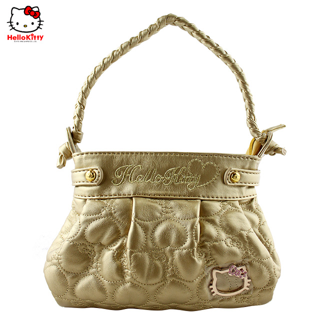 HelloKitty绣桃心金色女士手提包 HK-9020-XJ-第0张图