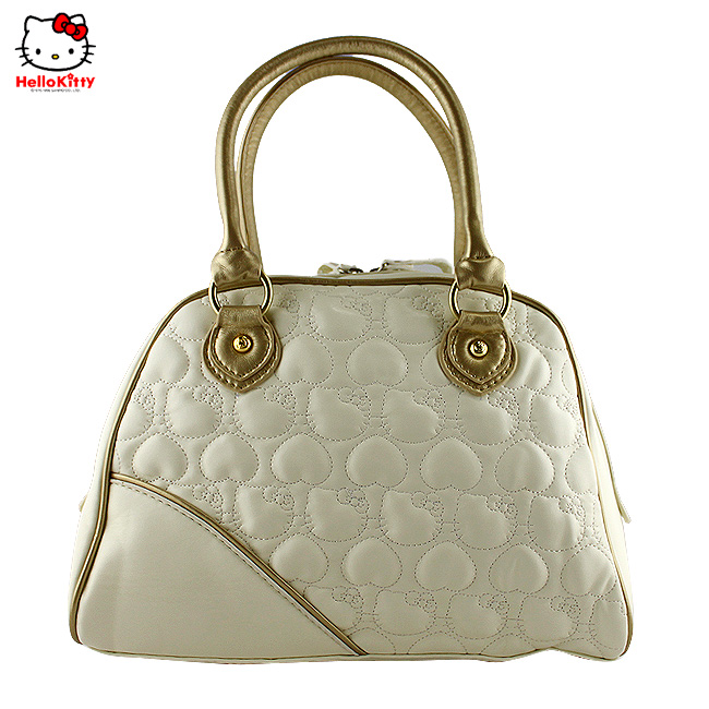 HelloKitty绣桃心米白色女士手提包 HK-9030-XB-第1张图
