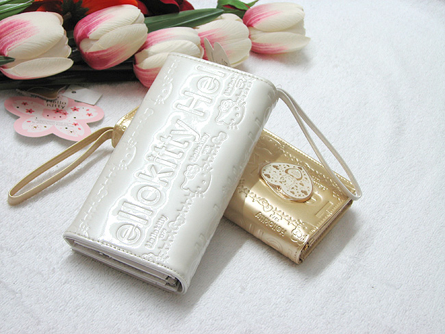 HelloKitty女士真皮钱包 长款白色 HK011-PB-第1张图