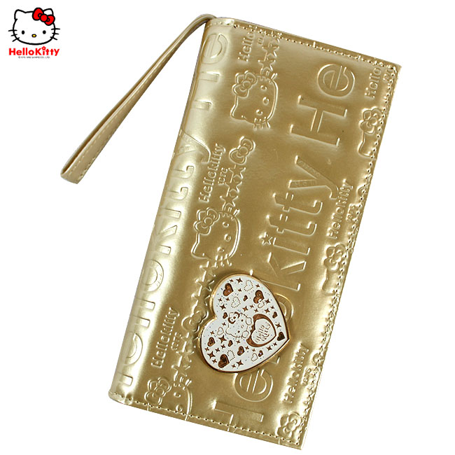 HelloKitty女士真皮钱包 长款金色 HK011-PJ-第0张图