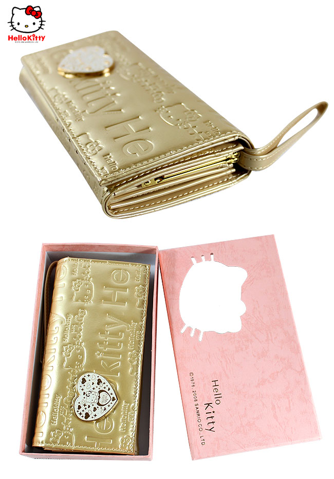 HelloKitty女士真皮钱包 长款金色 HK011-PJ-第4张图