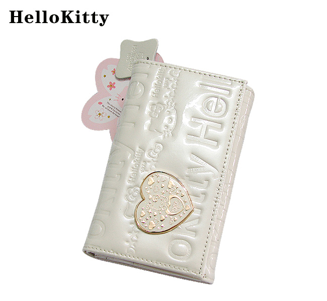 HelloKitty女士真皮钱包 中长款白色 HK027-PB-第0张图