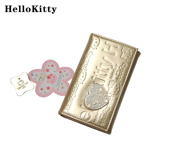 HelloKitty女士真皮钱包 中长款金色 HK027-PJ-第0张图