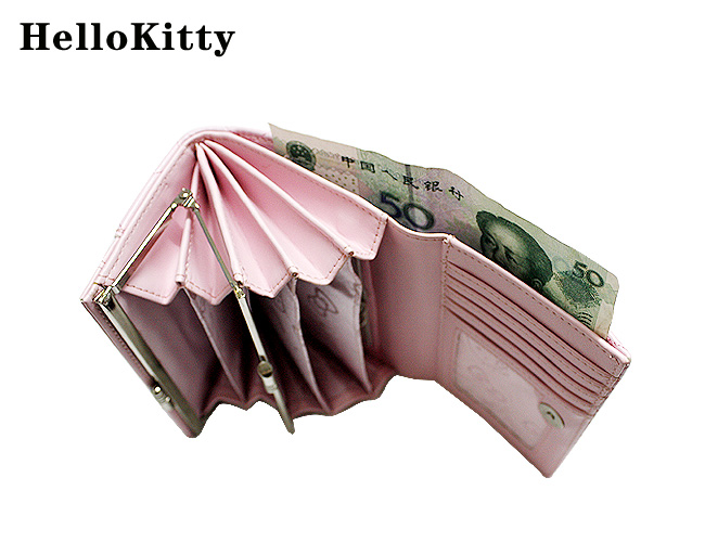 HelloKitty女士中长款绣格粉色钱包 HK027-XGF-第4张图