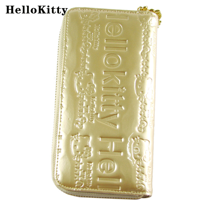 HelloKitty女士真皮钱包 长款金色 HK048-PJ-第1张图