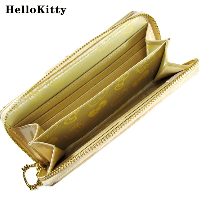 HelloKitty女士真皮钱包 长款金色 HK048-PJ-第4张图