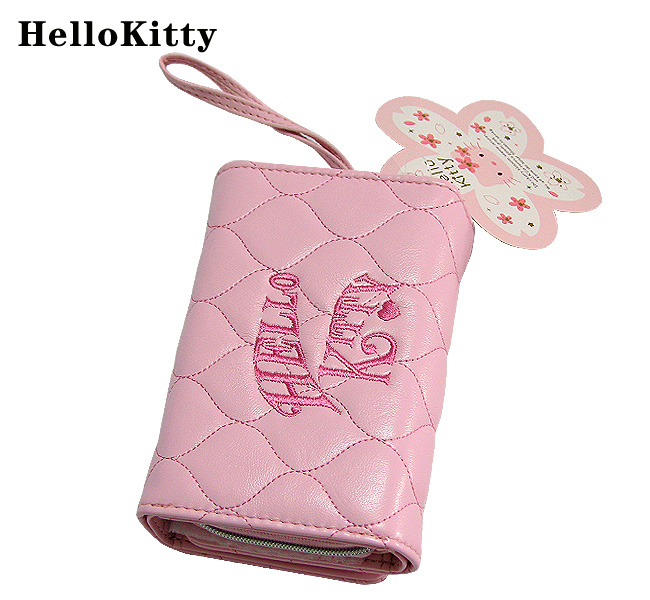 HelloKitty女士零钱包 中长款绣粉 HK052-XF-第1张图