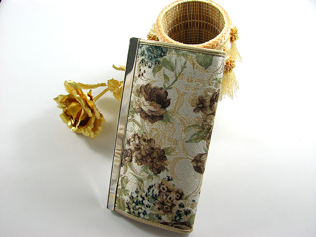 Annasui安娜苏真丝玫瑰花长款女士扳扣钱夹 金色 Ans-3016-J-第1张图