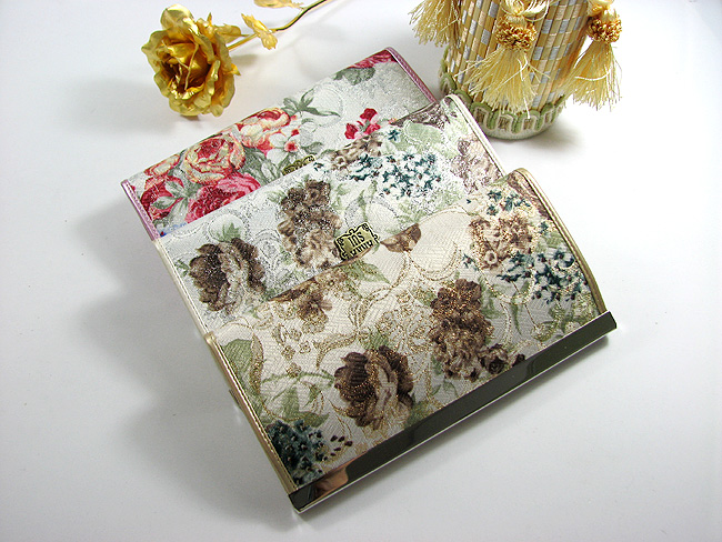 Annasui安娜苏真丝玫瑰花长款女士扳扣钱夹 金色 Ans-3016-J-第4张图