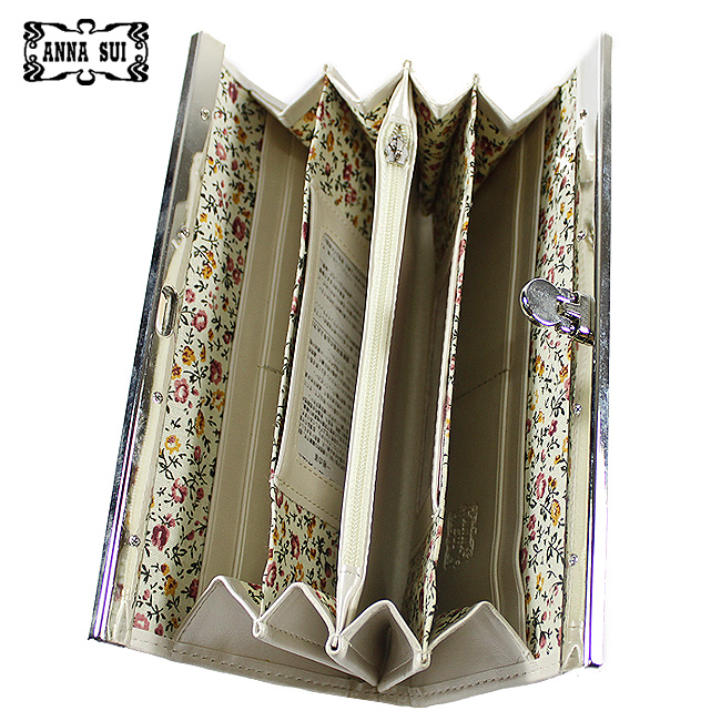 Annasui安娜苏玫瑰花珠片扳扣钱夹 白色 Ans-3016-ZBJ-第3张图