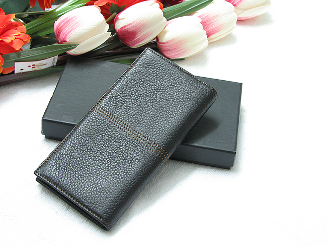 BOSS男士真皮钱包 长款黑色 4561-第1张图