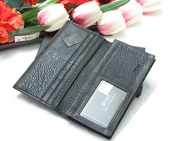 BOSS男士真皮钱包 长款黑色 4561-第2张图