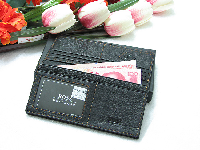 BOSS男士真皮钱包 长款黑色 4561-第3张图