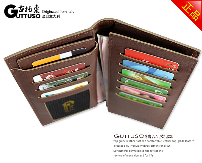 古托索时尚正品牛皮钱包卡套 皮具 男钱夹长款钱包长真皮包包职业 G-8120A-第20张图
