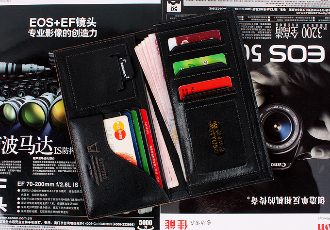 古托索正品真皮牛皮钱包卡套 长款钱夹 男钱包 男式皮夹 韩版男包 G-8130A-第2张图