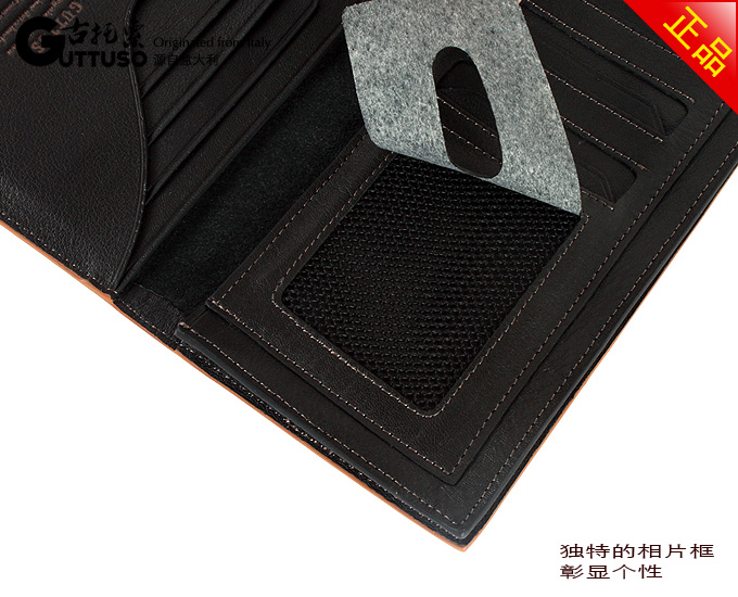 古托索正品真皮牛皮钱包卡套 长款钱夹 男钱包 男式皮夹 韩版男包 G-8130A-第21张图