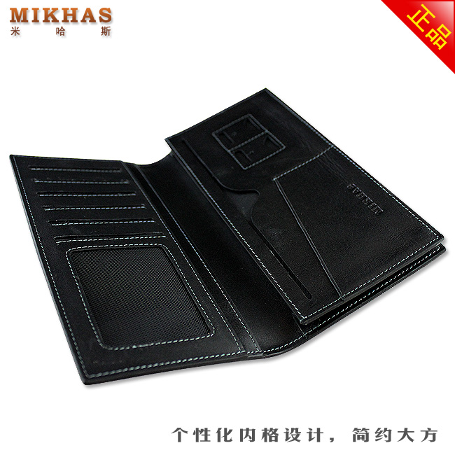 米哈斯时尚正品头层牛皮卡位钱包卡套 皮钱包 韩版 长款 男款男包 M-0114A-第9张图