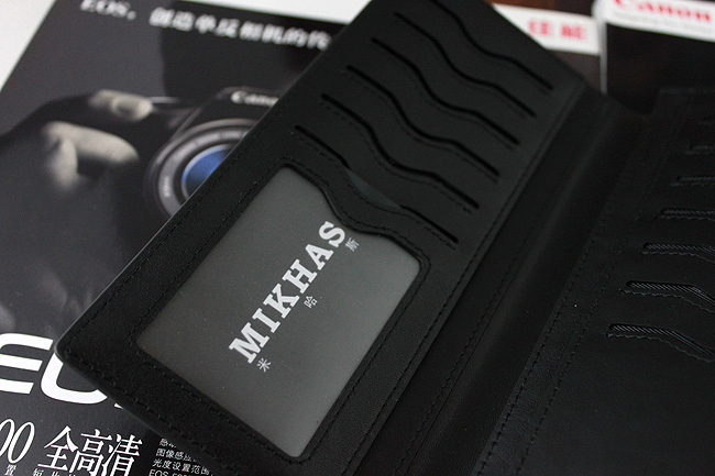 时尚正品牛皮钱包卡套 皮夹 皮具男包男式韩版钱包男长款真皮黑色 M-2267A-第4张图