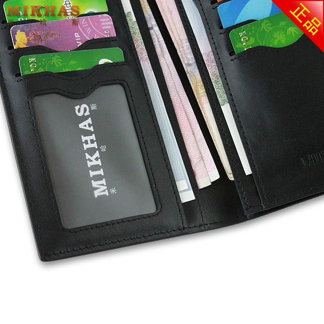 时尚正品牛皮钱包卡套 皮夹 皮具男包男式韩版钱包男长款真皮黑色 M-2267A-第15张图