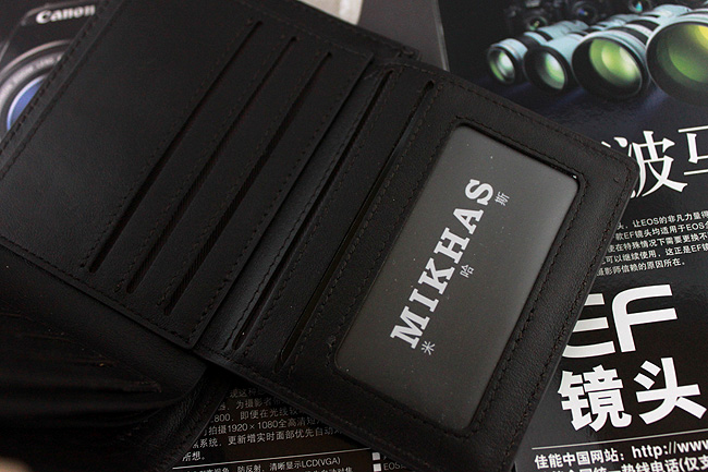 正品时尚新款牛皮钱包卡套 皮具 男包男式皮夹 职业 钱包男短款 M-2278C-第4张图