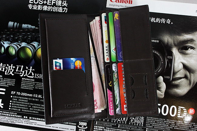 米哈斯钱包男正品牛皮钱夹钱包卡套 男式皮夹韩版 长款 特价 男包 M-6250A-第2张图