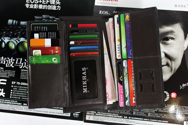 米哈斯钱包男正品牛皮钱夹钱包卡套 男式皮夹韩版 长款 特价 男包 M-6250A-第3张图