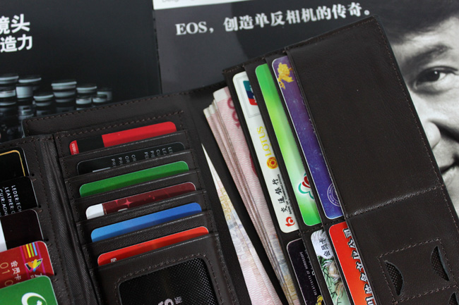 米哈斯钱包男正品牛皮钱夹钱包卡套 男式皮夹韩版 长款 特价 男包 M-6250A-第4张图