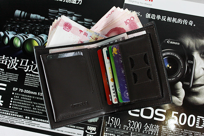 新款皮夹时尚正品牛皮卡位钱包卡套 钱夹男包 男式 韩版 真皮短款 M-6250B-第2张图