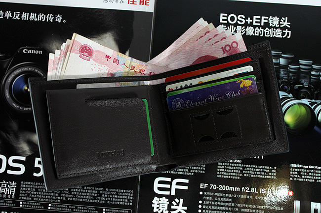 时尚正品牛皮横款卡位钱包卡套 短款 男钱包 皮钱包 男包皮夹皮具 M-6250C-第2张图