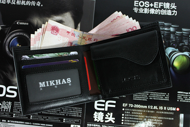 时尚钱包男正品牛皮钱包卡套 短款 男包韩版 皮夹 真皮零钱包韩国 M-6252C-第2张图