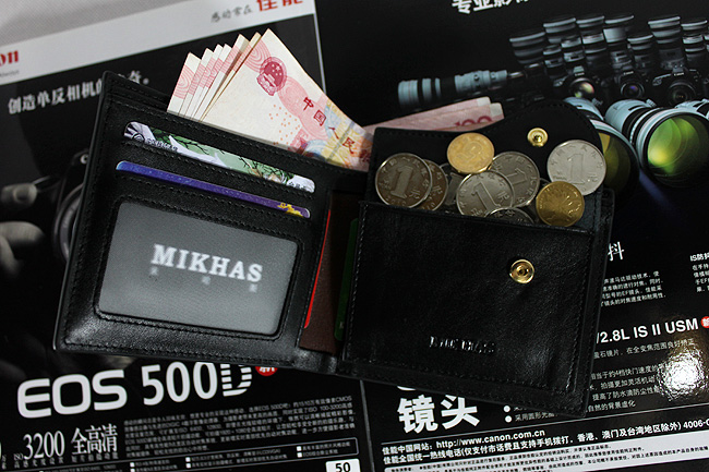 时尚钱包男正品牛皮钱包卡套 短款 男包韩版 皮夹 真皮零钱包韩国 M-6252C-第3张图