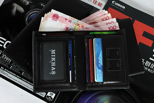 时尚新款正品牛皮皮夹卡位钱包卡套 短款钱夹韩版 男式 真皮 男包 M-6253B-第6张图