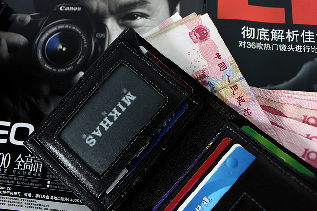 时尚新款正品牛皮皮夹卡位钱包卡套 短款钱夹韩版 男式 真皮 男包 M-6253B-第7张图