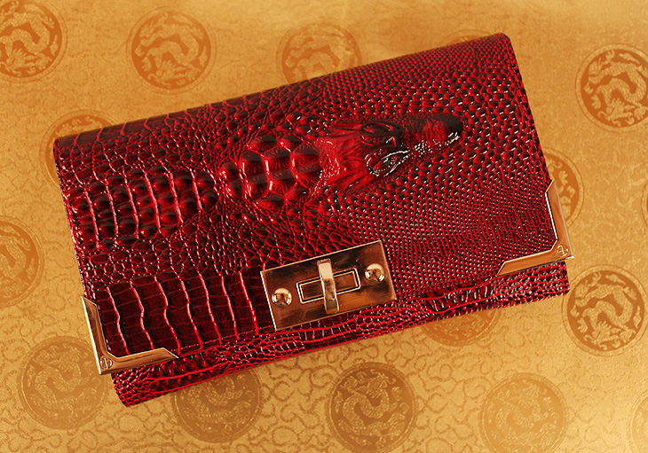 米哈斯鳄鱼纹女包钱包手抓包 链条包 晚宴包 单肩包 M-868B-第7张图